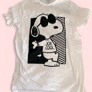 Peanuts White T-Shirt with Black Snoopy Design